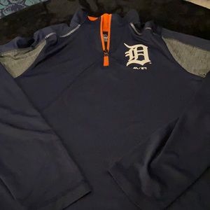 Detroit Tigers long sleeve performance wear sweatshirt with cool graphic on back